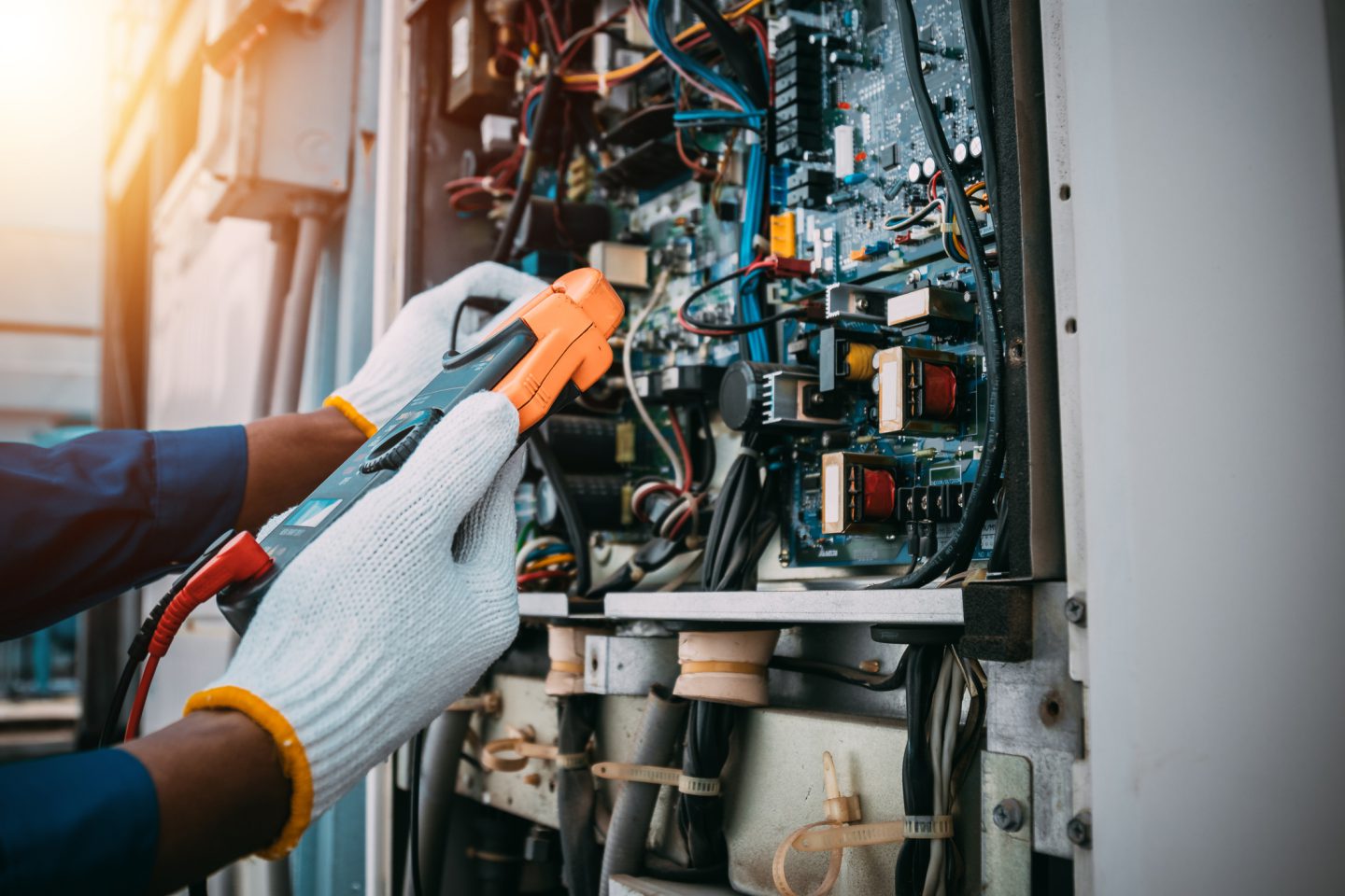 N1 Services electrician upgrading an electrical panel in a Lee's Summit home